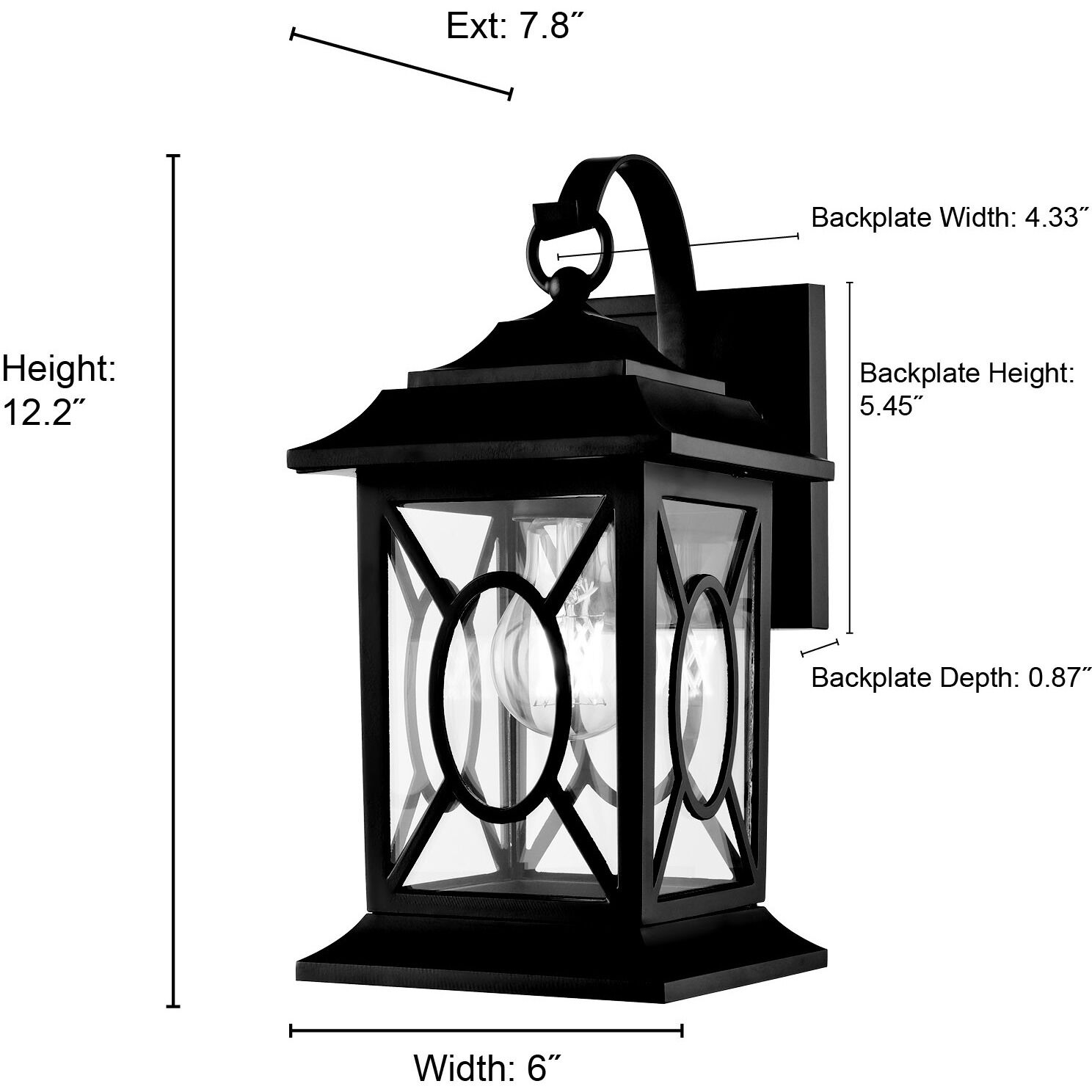 Allbert 1 Light 12.25 inch Powder Coated Black Outdoor Wall Sconce